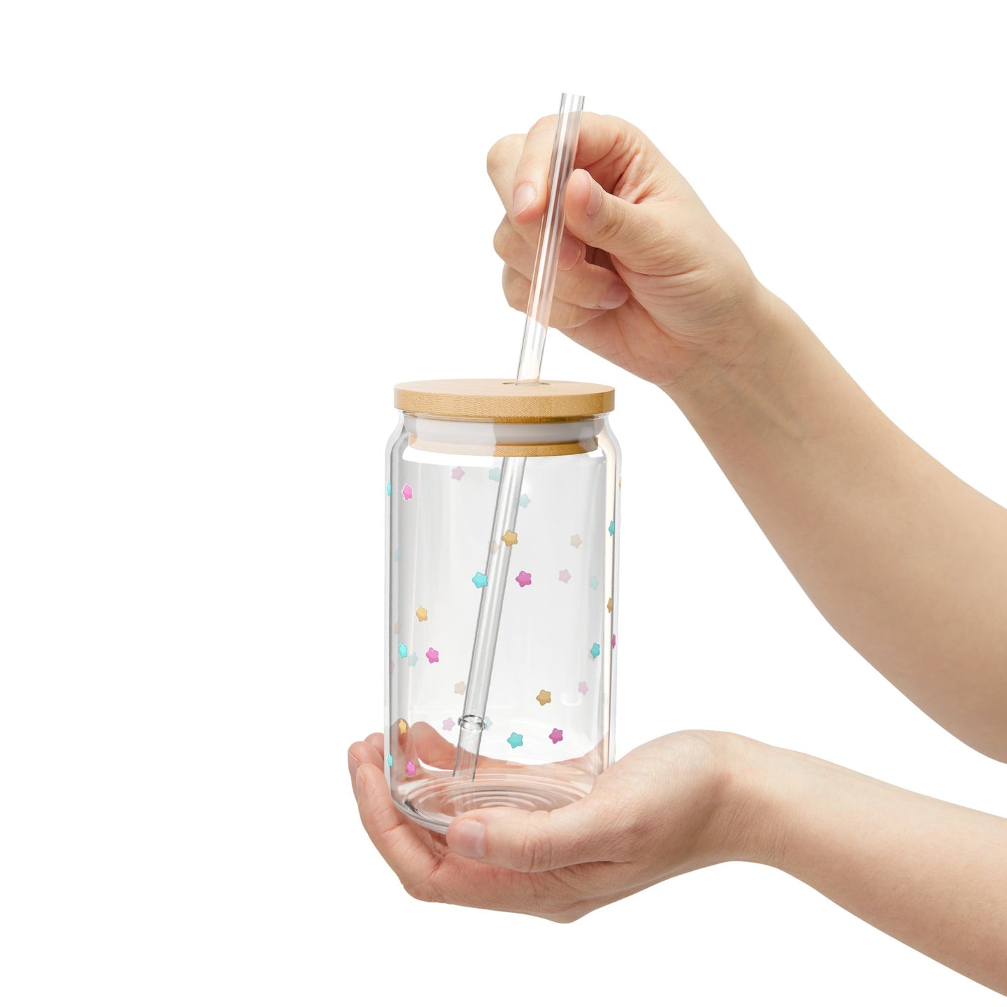 Stars Iced Coffee Sipper Glass, 16oz