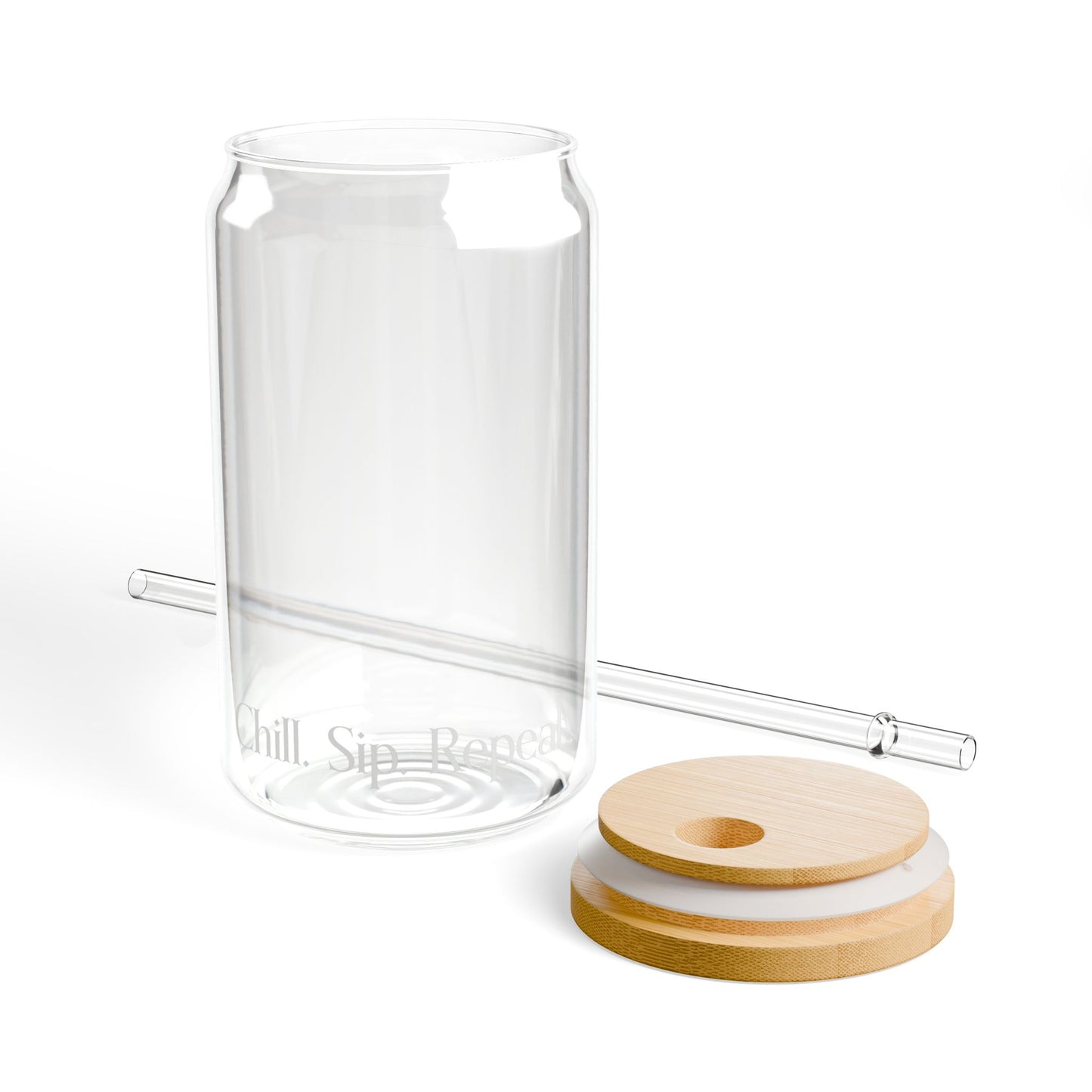 Chill. Sip. Repeat. Sipper Glass, 16oz