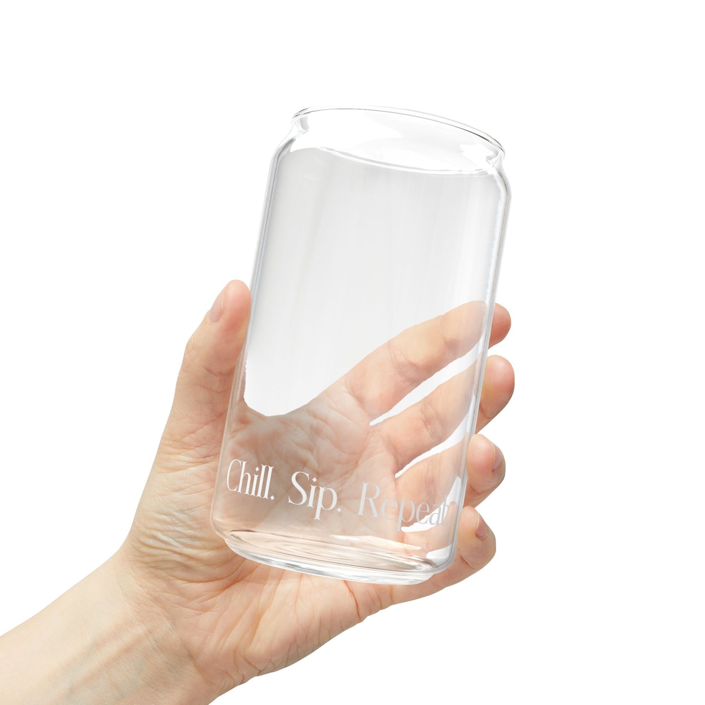 Chill. Sip. Repeat. Sipper Glass, 16oz